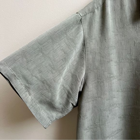 Cabelas Mens Olive Green textured Button Down short sleeve Shirt Size XL tall - Picture 5 of 5